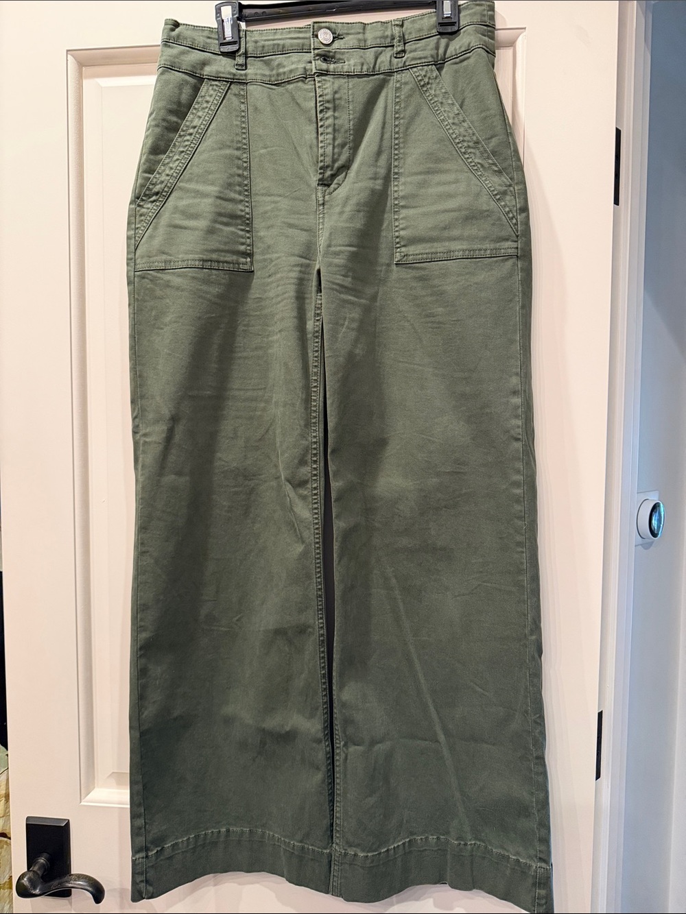 Frame Denim Olive Green Wide-Leg Cargo Pants